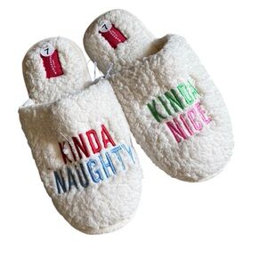 Naughty Nice Sherpa Slippers Sz 7